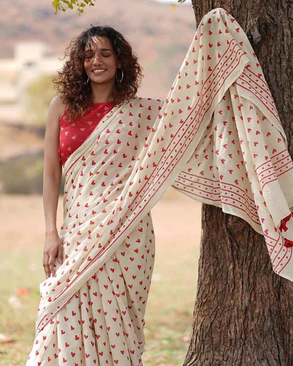 White Color 1 - Minute Ready to Wear Mulmul Cotton Saree with Blouse Piece