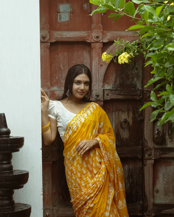 Yellow Color 1 - Minute Ready to Wear Mulmul Cotton Saree with Blouse Piece