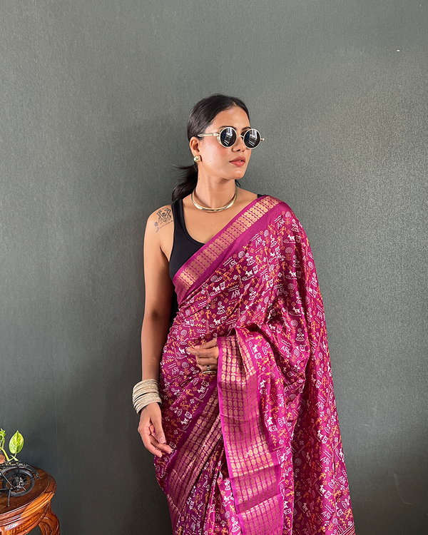 Wine Color 1-Minute Ready To Wear Georgette Saree With Blouse Piece