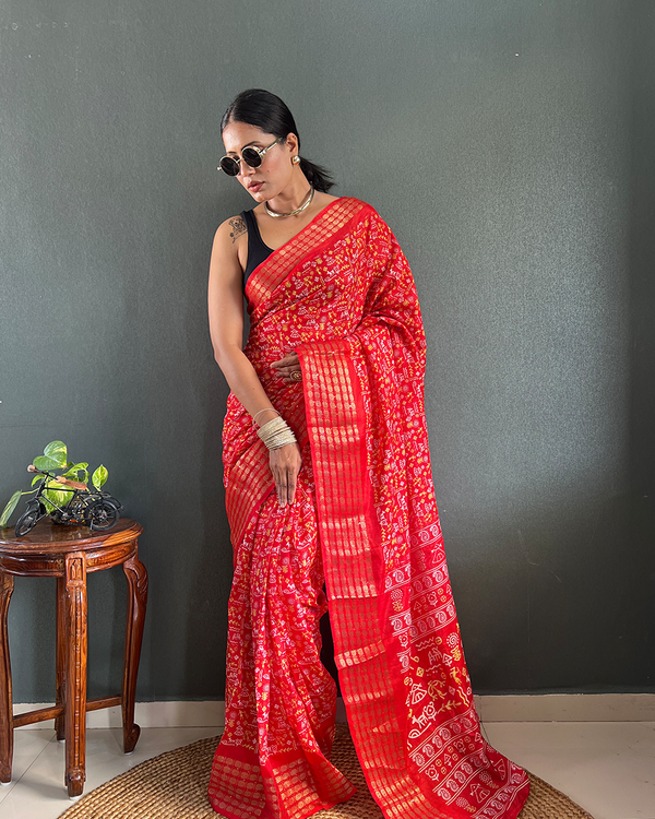 Orange Color 1-Minute Ready To Wear Georgette Saree With Blouse Piece