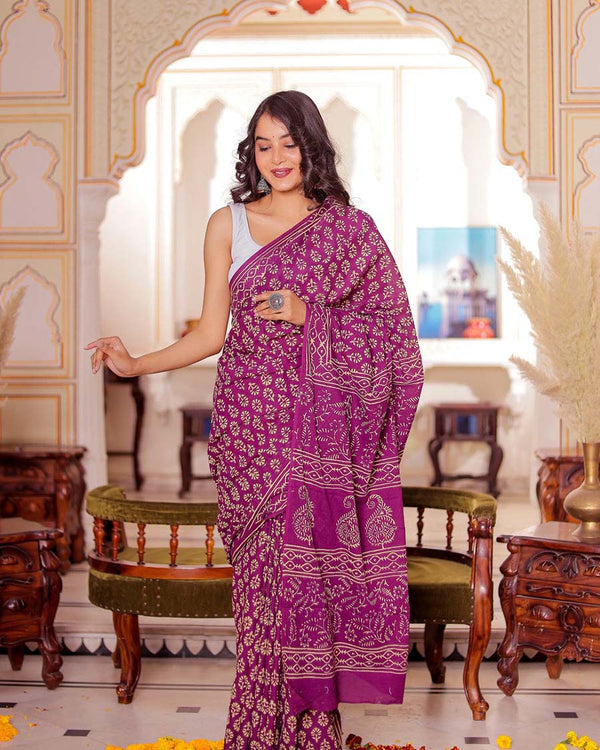 PInk Color 1-Minute Ready to Wear Premium Cotton Saree with Blouse Piece