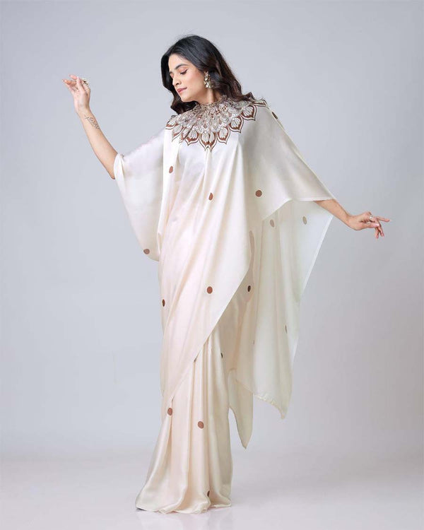 Brown Color 1 - Minute Ready to Wear Satin Silk Saree with Unstitch Blouse Piece